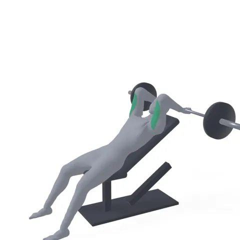 Barbell Incline Triceps Extension demo