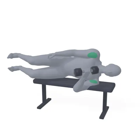 Dumbbell Lying Internal Shoulder Rotation on Bench demo